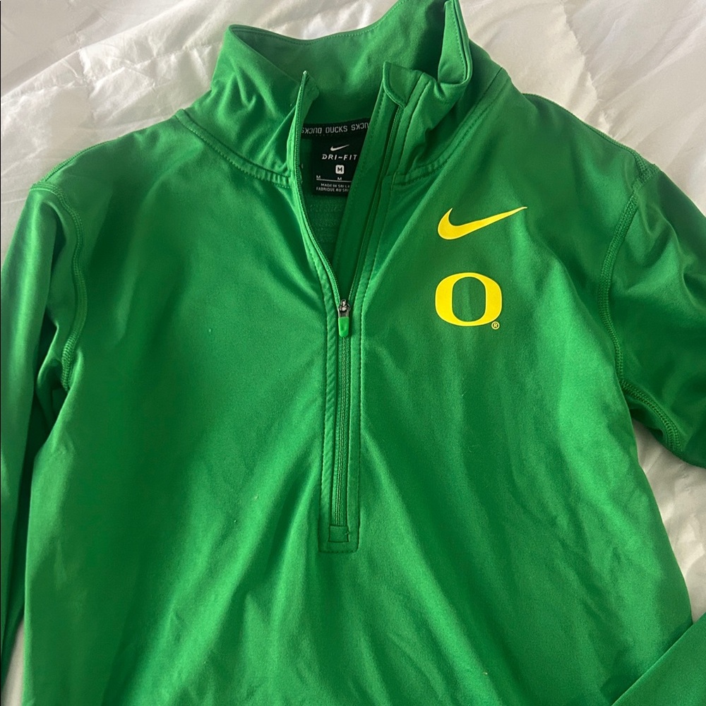 Nike Green and Yellow Quarter-Zip Top